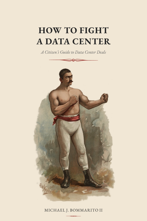 How to Fight a Data Center book cover — vintage boxing illustration on cream background